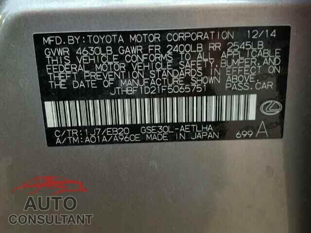 LEXUS IS250 2015 - JTHBF1D21F5065751