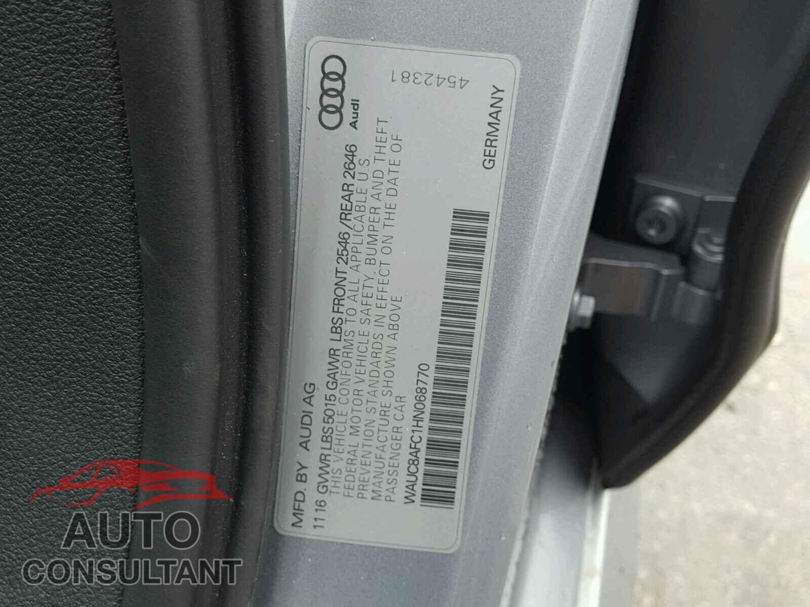 AUDI A6 2017 - WAUC8AFC1HN068770