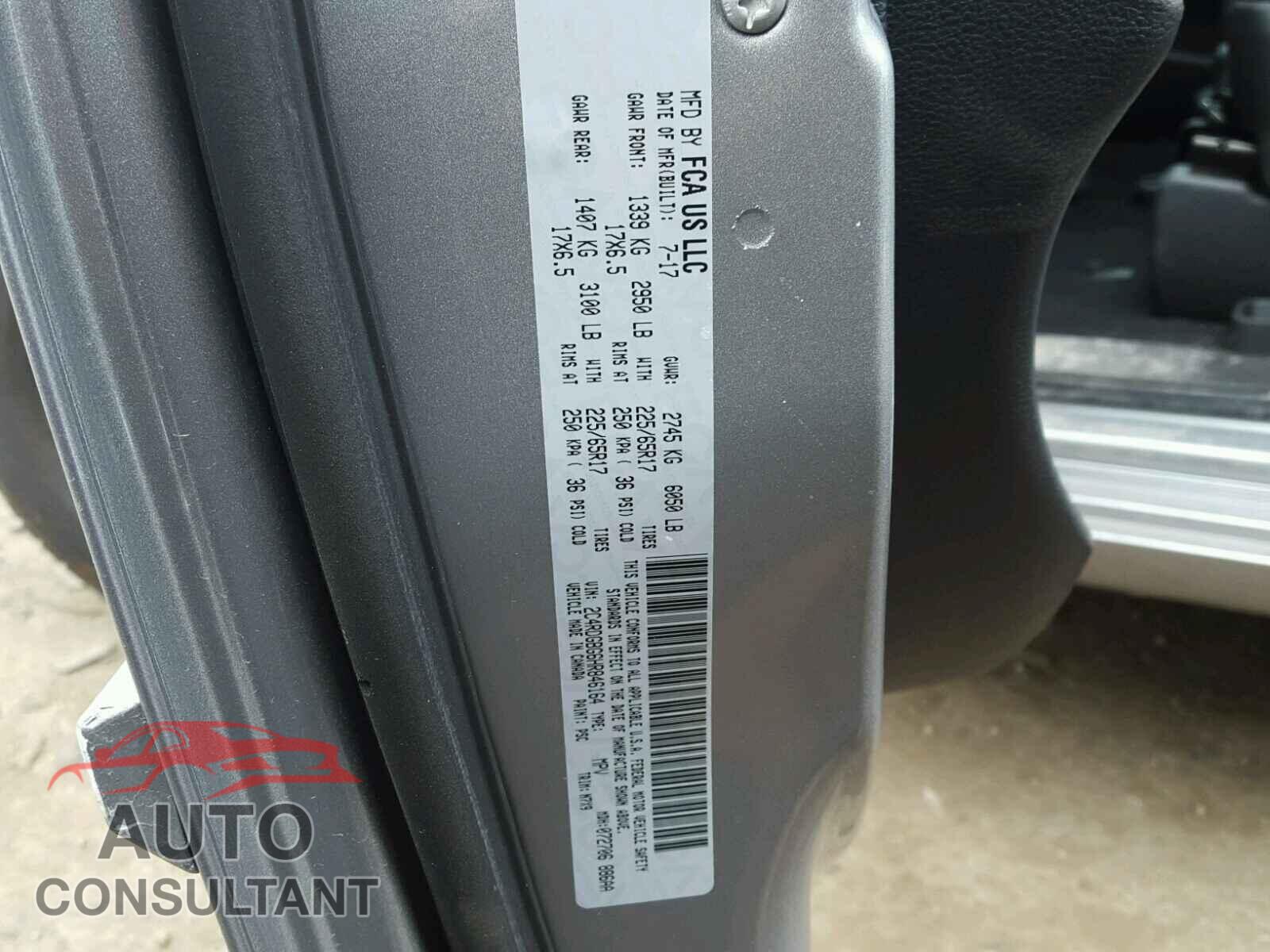 DODGE CARAVAN 2017 - 2C4RDGBG6HR846164
