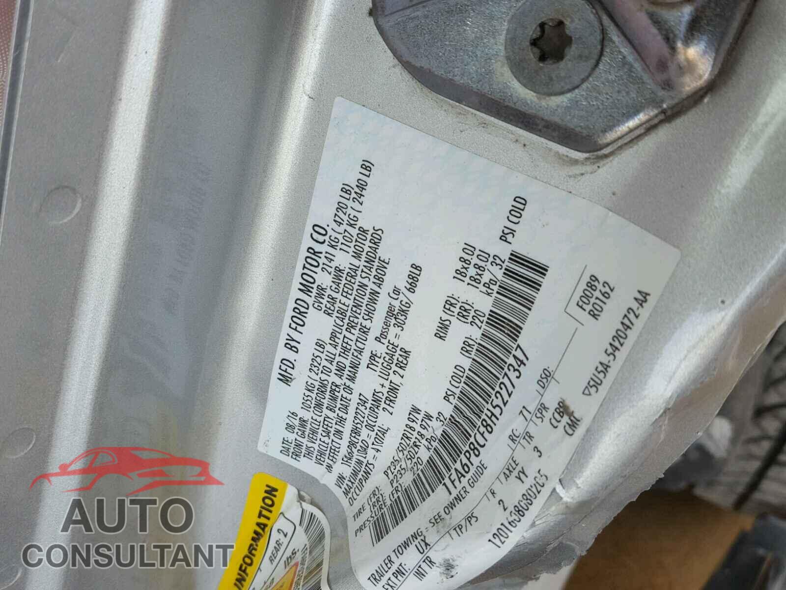 FORD MUSTANG 2017 - 1FA6P8CF8H5227347