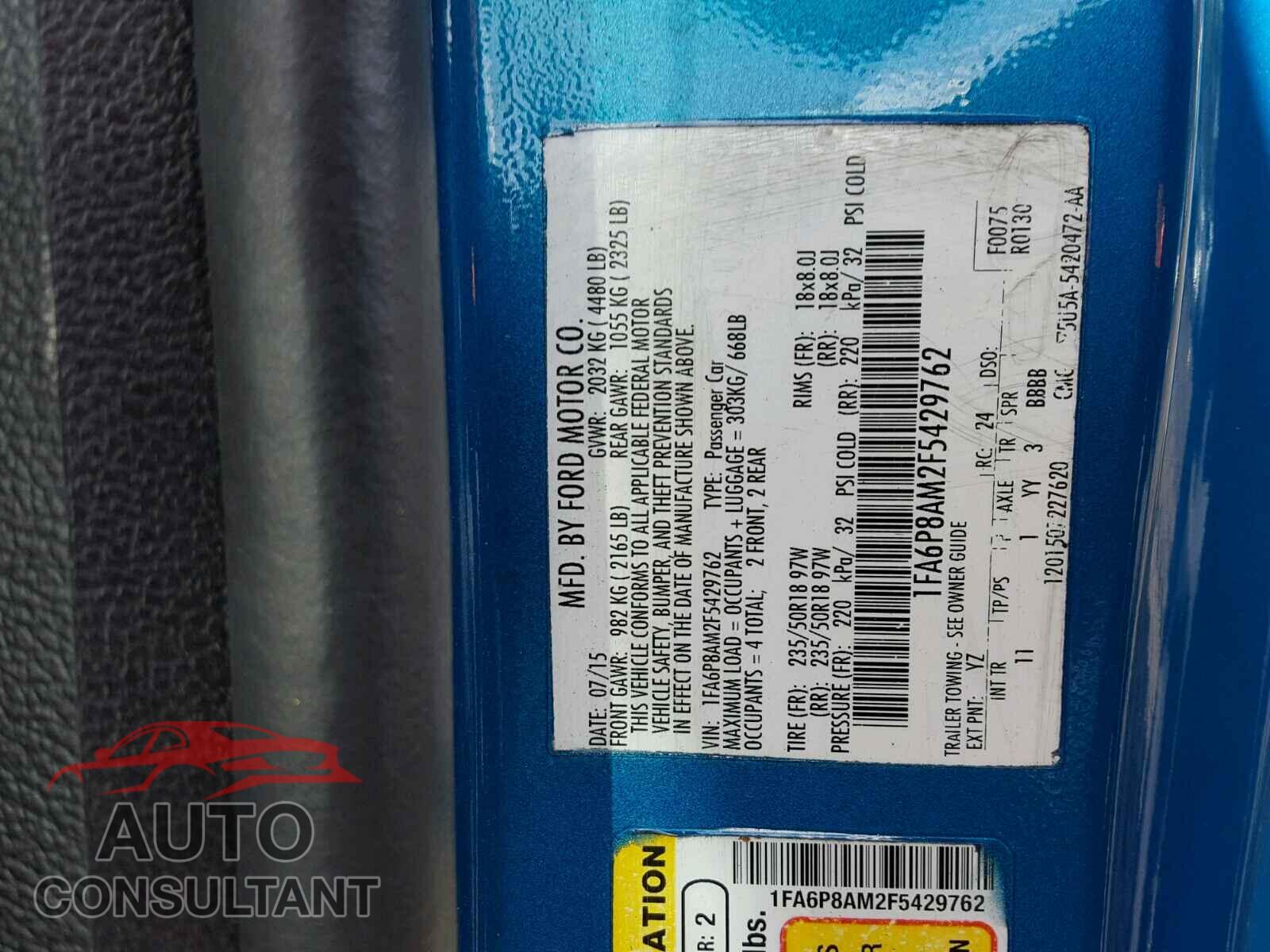 FORD MUSTANG 2015 - 1FA6P8AM2F5429762