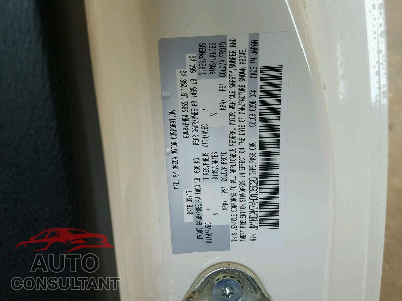 MAZDA MIATA 2017 - JM1NDAM7XH0105020
