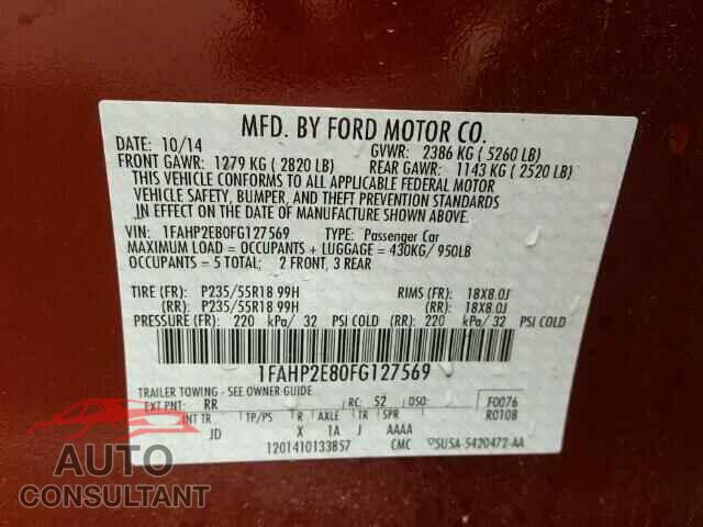 FORD TAURUS 2015 - 1FAHP2E80FG127569