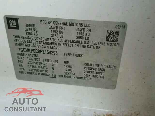 CHEVROLET SILVERADO 2015 - 1GCVKPEC8FZ154293