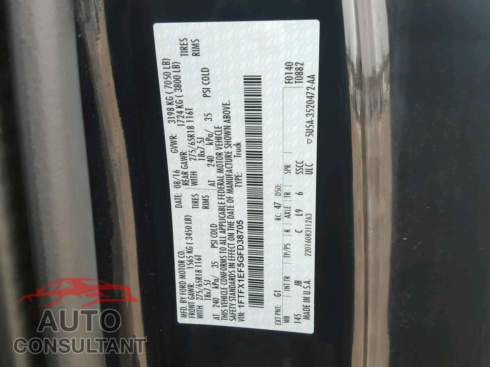 FORD F150 2016 - 1FTFX1EF5GFD38705