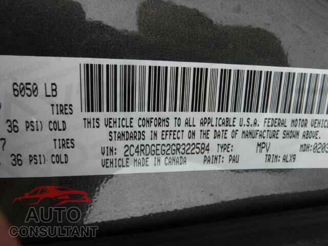 DODGE CARAVAN 2016 - 2C4RDGEG2GR322584