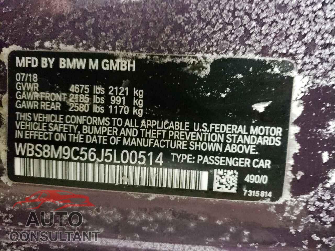 BMW M3 2018 - WBS8M9C56J5L00514