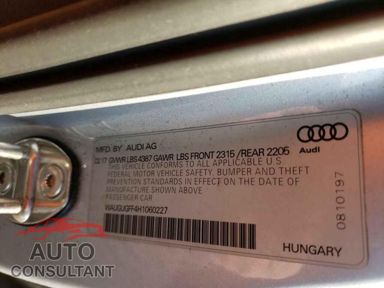 AUDI A3 2017 - WAUGUGFF4H1060227