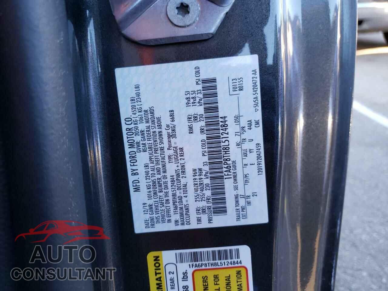 FORD MUSTANG 2020 - 1FA6P8TH8L5124844