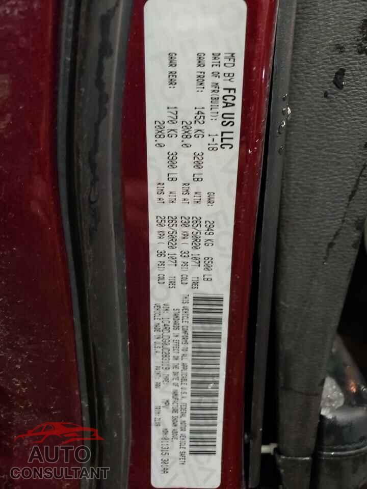 DODGE DURANGO 2018 - 1C4RDJDG0JC283119