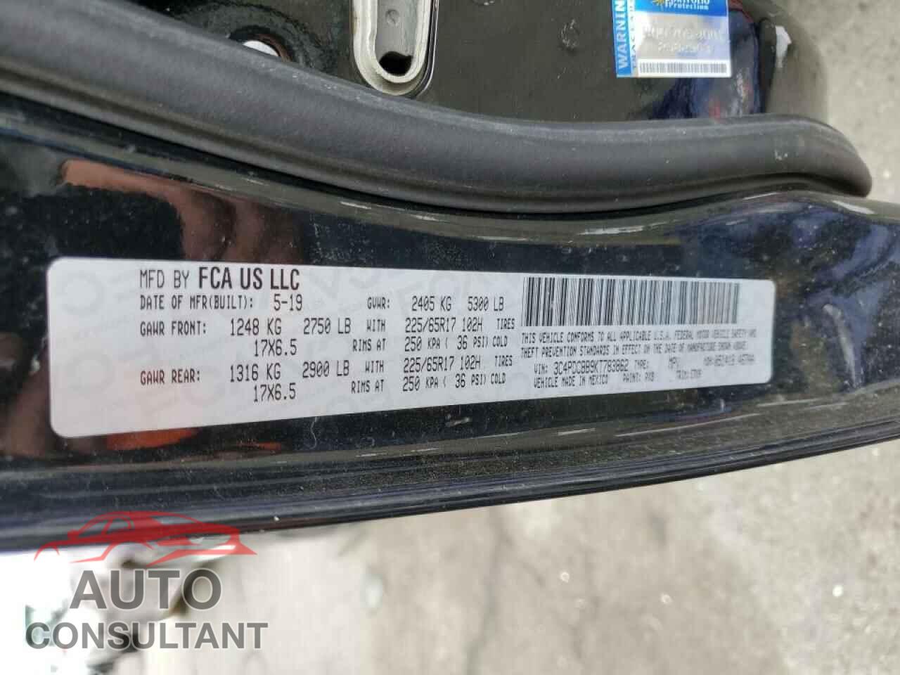 DODGE JOURNEY 2019 - 3C4PDCBB9KT783862