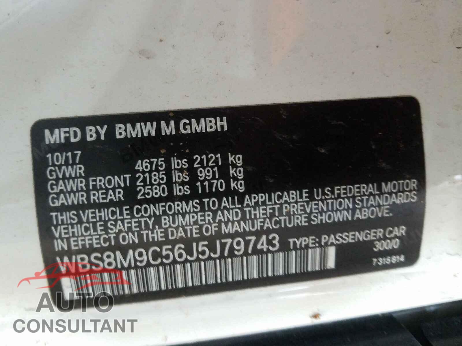 BMW M3 2018 - WBS8M9C56J5J79743