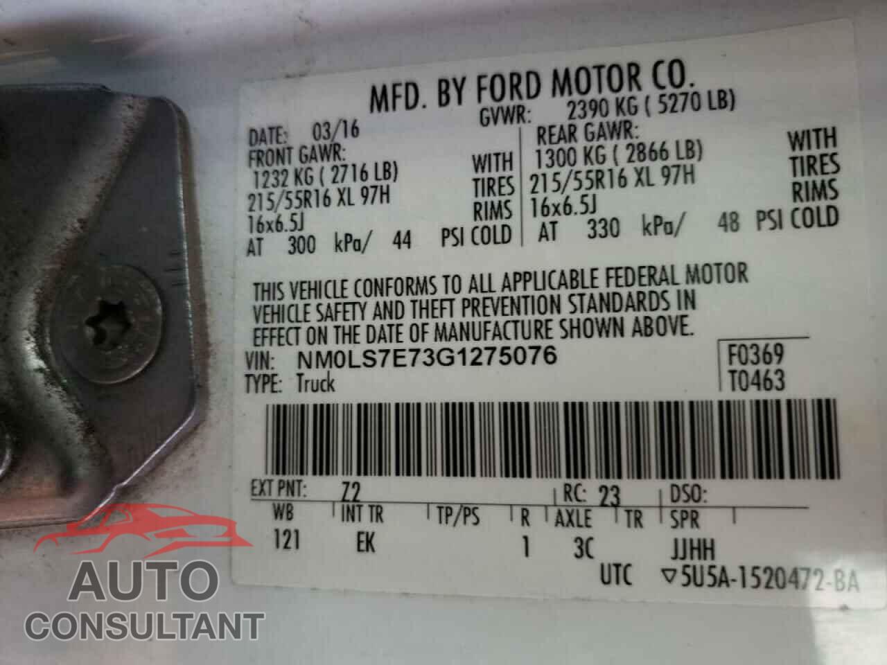 FORD TRANSIT CO 2016 - NM0LS7E73G1275076