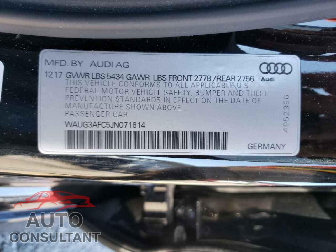 AUDI A6 2018 - 5YJ3E1EB7JF073383