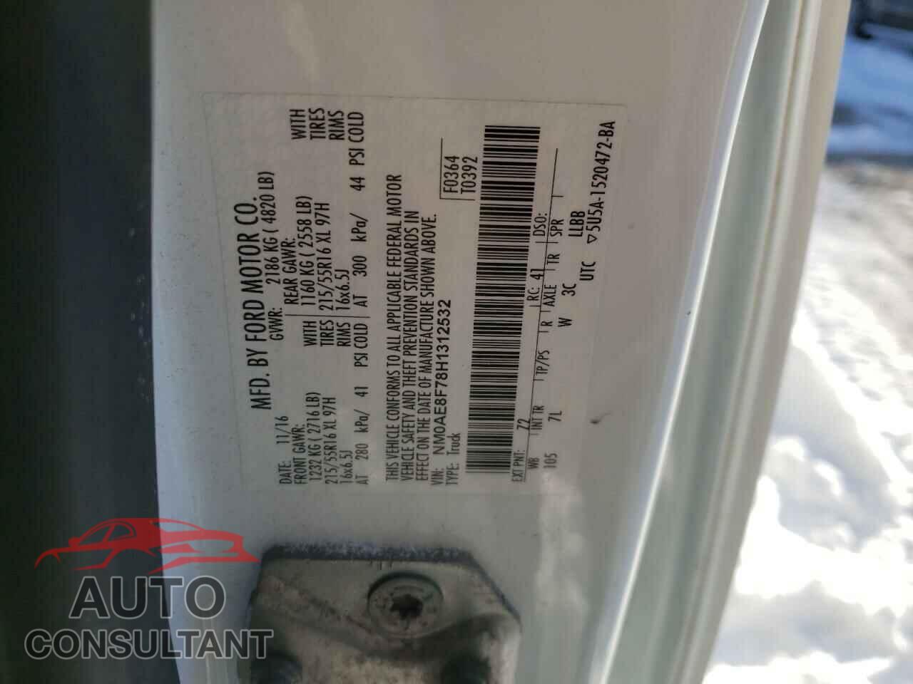 FORD TRANSIT CO 2017 - NM0AE8F78H1312532