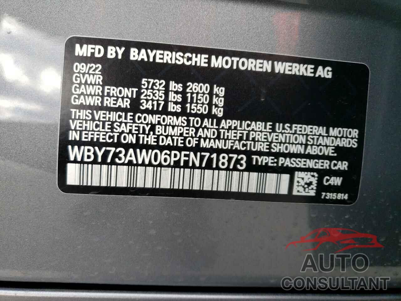 BMW I4 EDRIVE4 2023 - WBY73AW06PFN71873