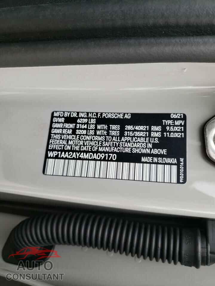PORSCHE CAYENNE 2021 - WP1AA2AY4MDA09170