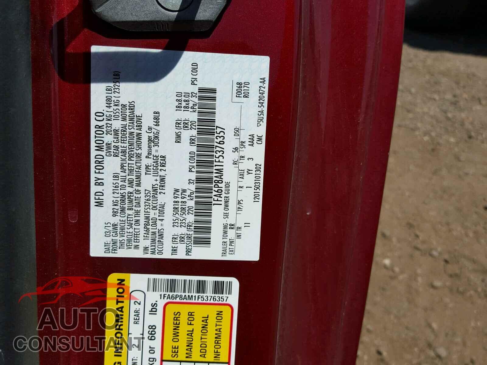 FORD MUSTANG 2015 - 1FA6P8AM1F5376357