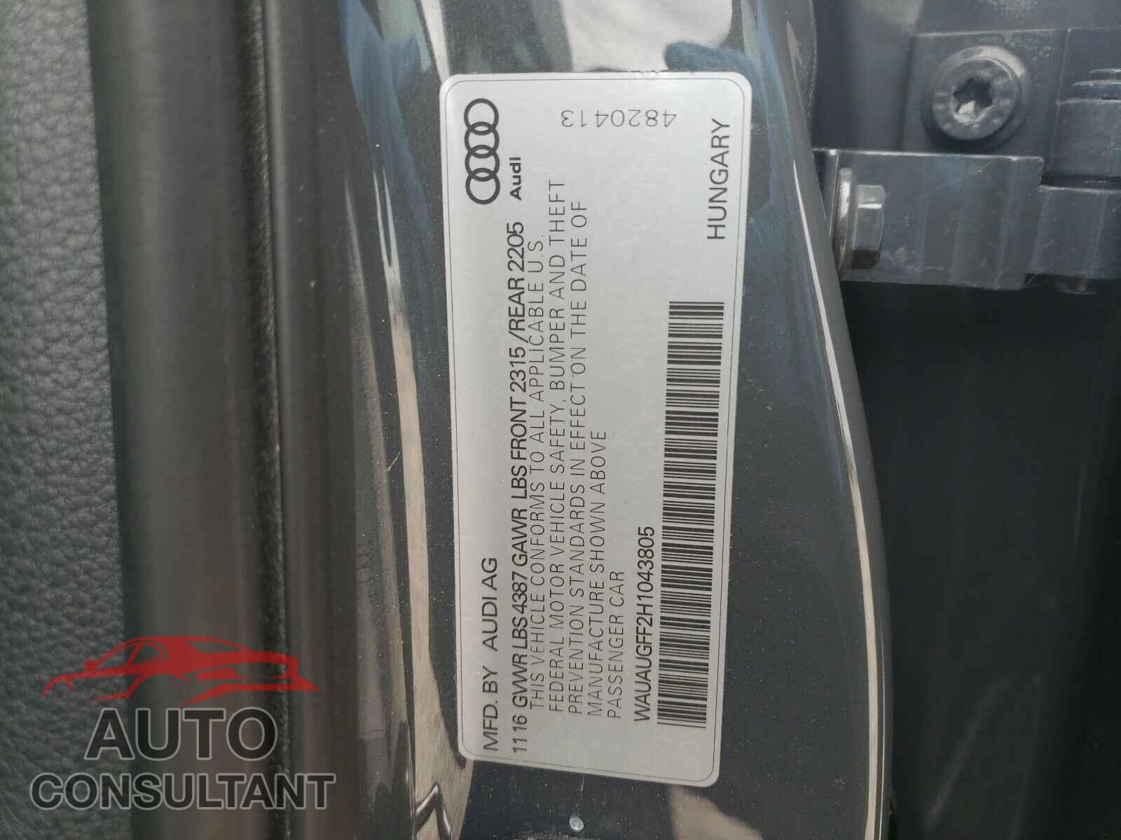 AUDI A3 2017 - WAUAUGFF2H1043805