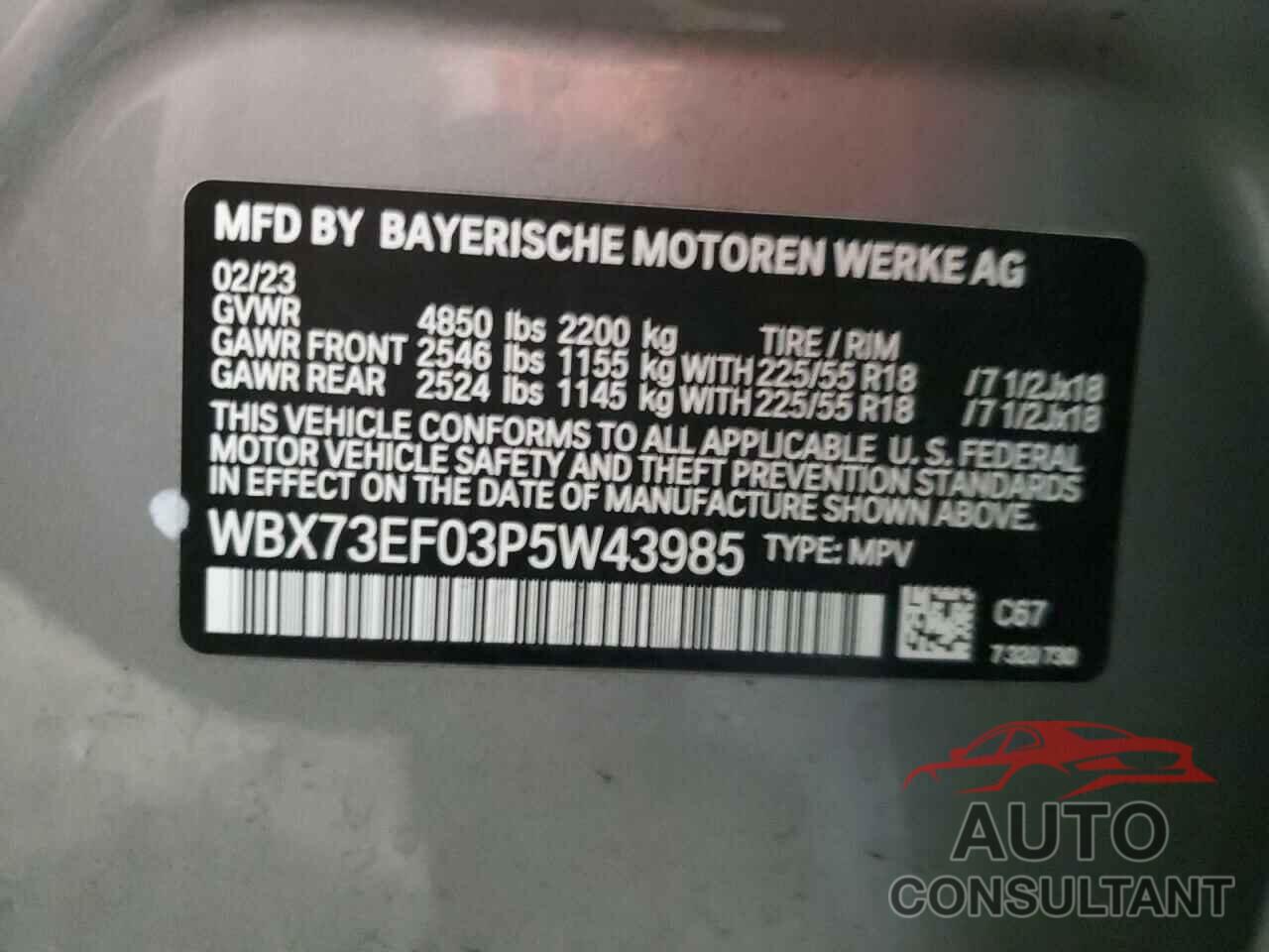 BMW X1 2023 - WBX73EF03P5W43985