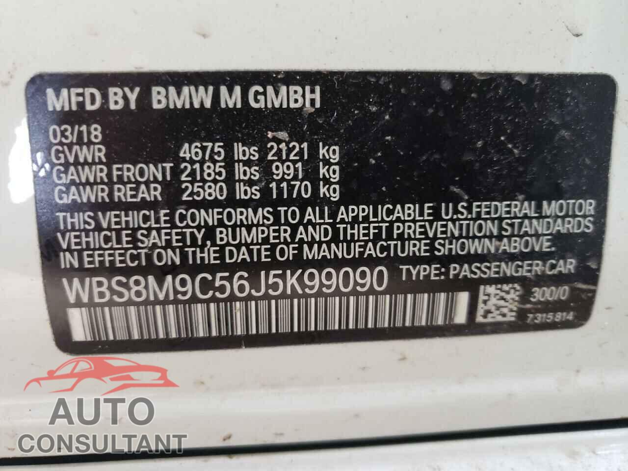 BMW M3 2018 - WBS8M9C56J5K99090