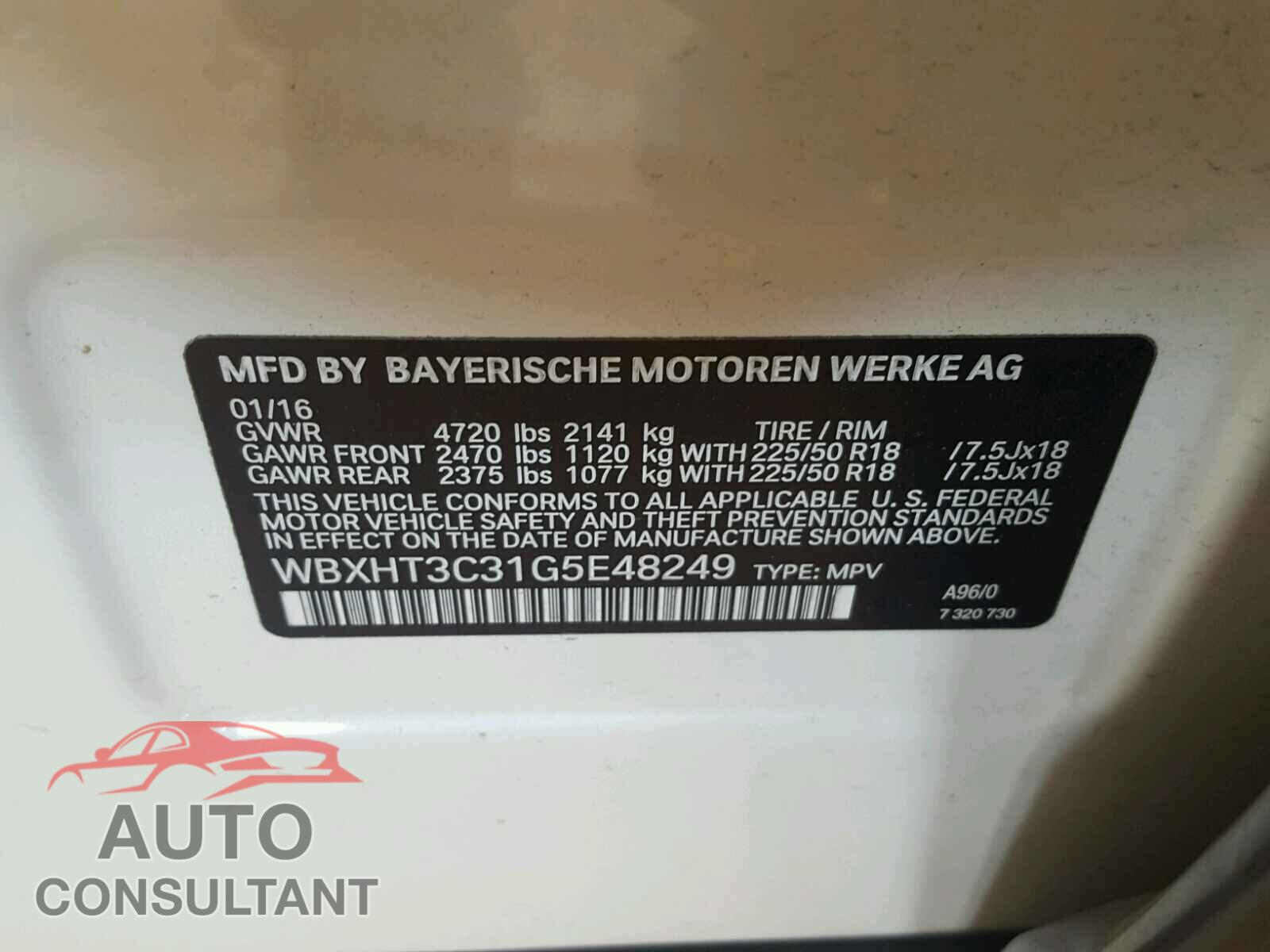 BMW X1 2016 - WBXHT3C31G5E48249