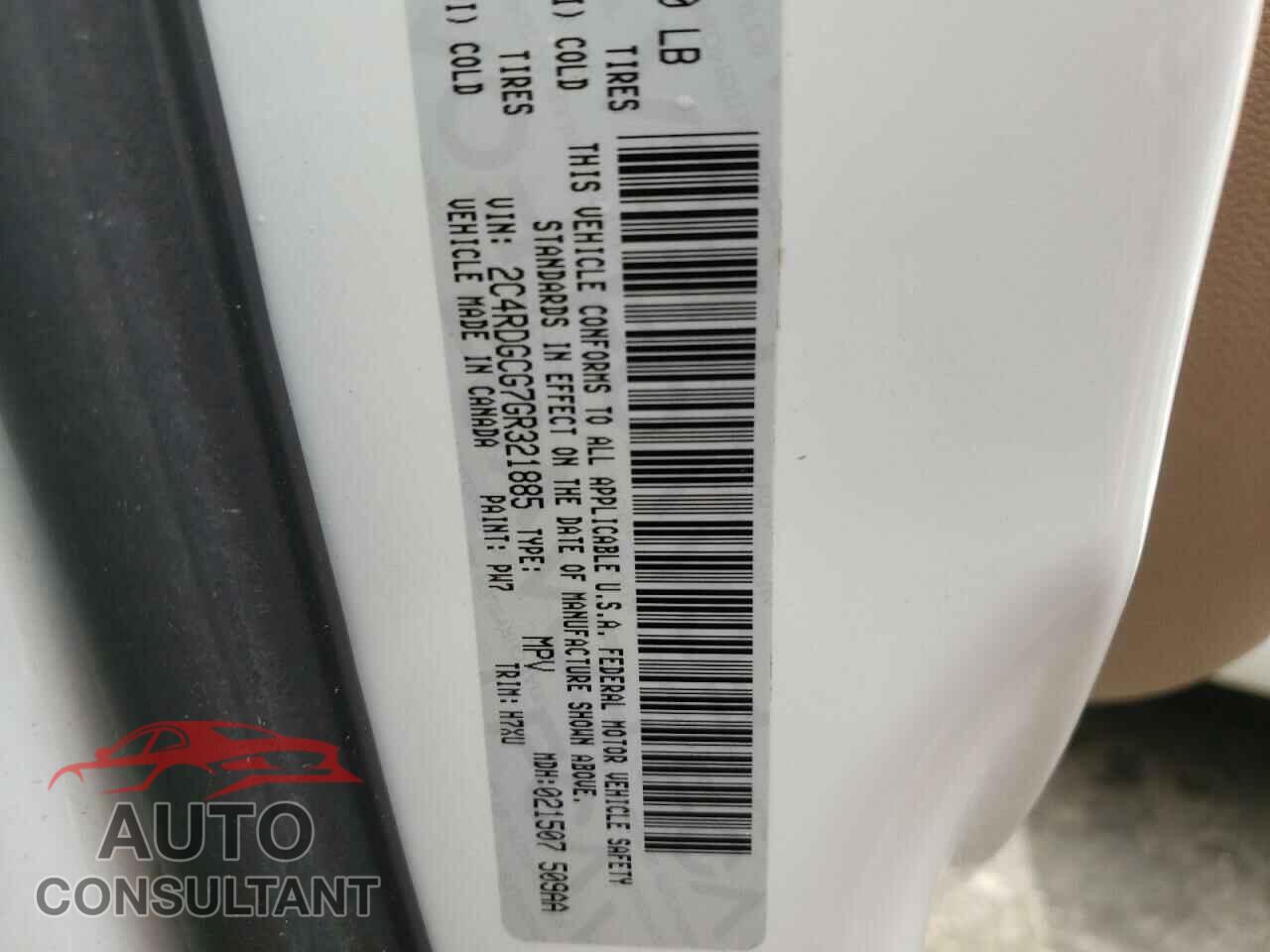 DODGE GRAND CARA 2016 - 2C4RDGCG7GR321885