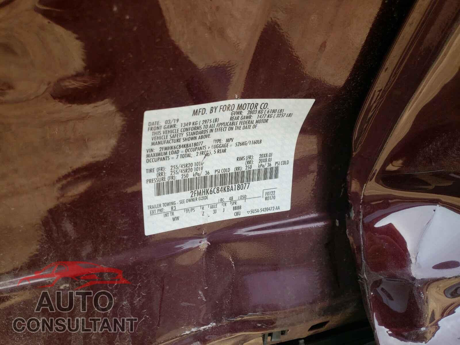 FORD FLEX 2019 - 2FMHK6C84KBA18077
