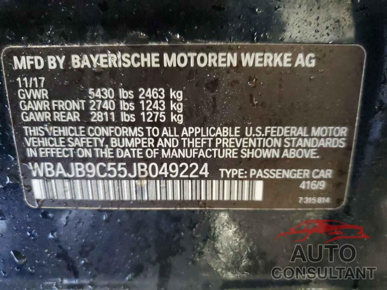 BMW M5 2018 - WBAJB9C55JB049224
