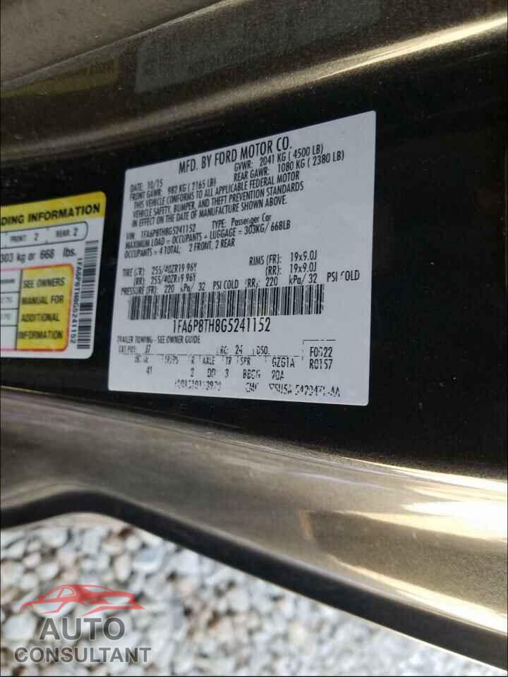 FORD MUSTANG 2016 - 1FA6P8TH8G5241152