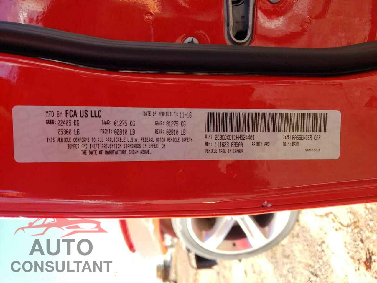DODGE CHARGER 2017 - 2C3CDXCT1HH524401