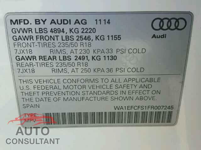 AUDI Q3 2015 - WA1EFCFS1FR007245