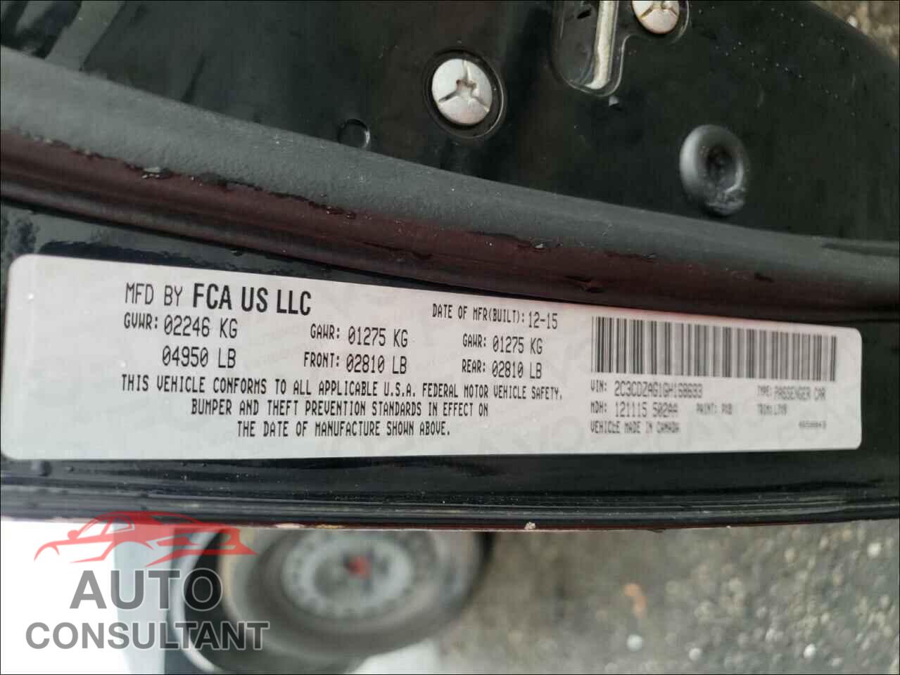 DODGE CHALLENGER 2016 - 2C3CDZAG1GH168693