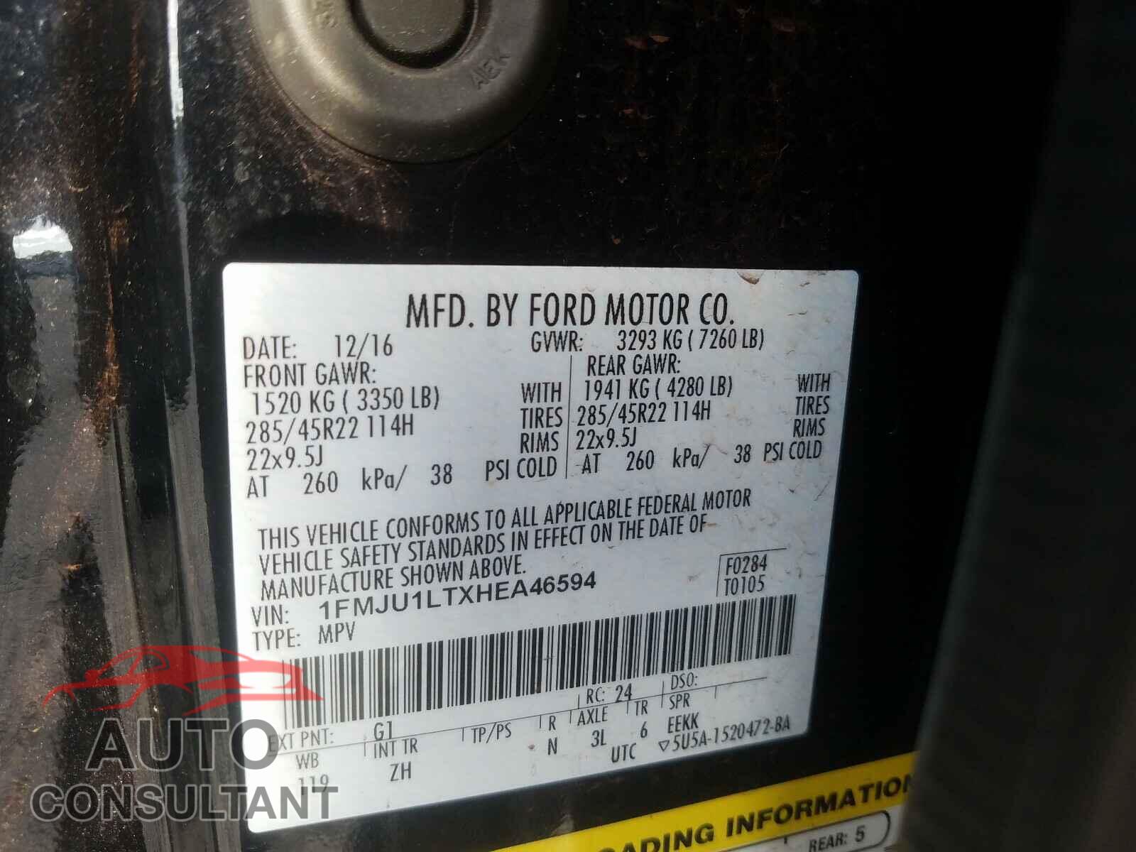 FORD EXPEDITION 2017 - 1FMJU1LTXHEA46594