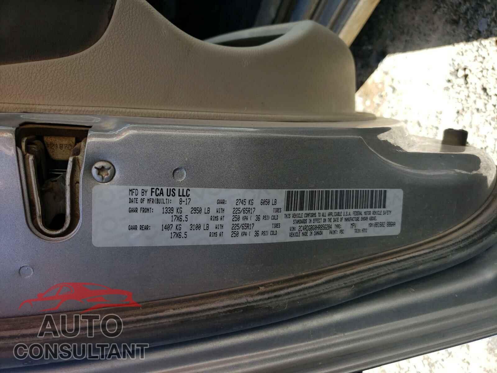 DODGE GRAND CARA 2017 - 2C4RDGBG0HR856284