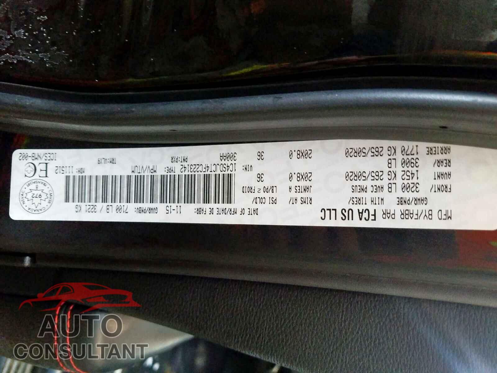 DODGE DURANGO R/ 2015 - 4T4BF1FK6GR562124