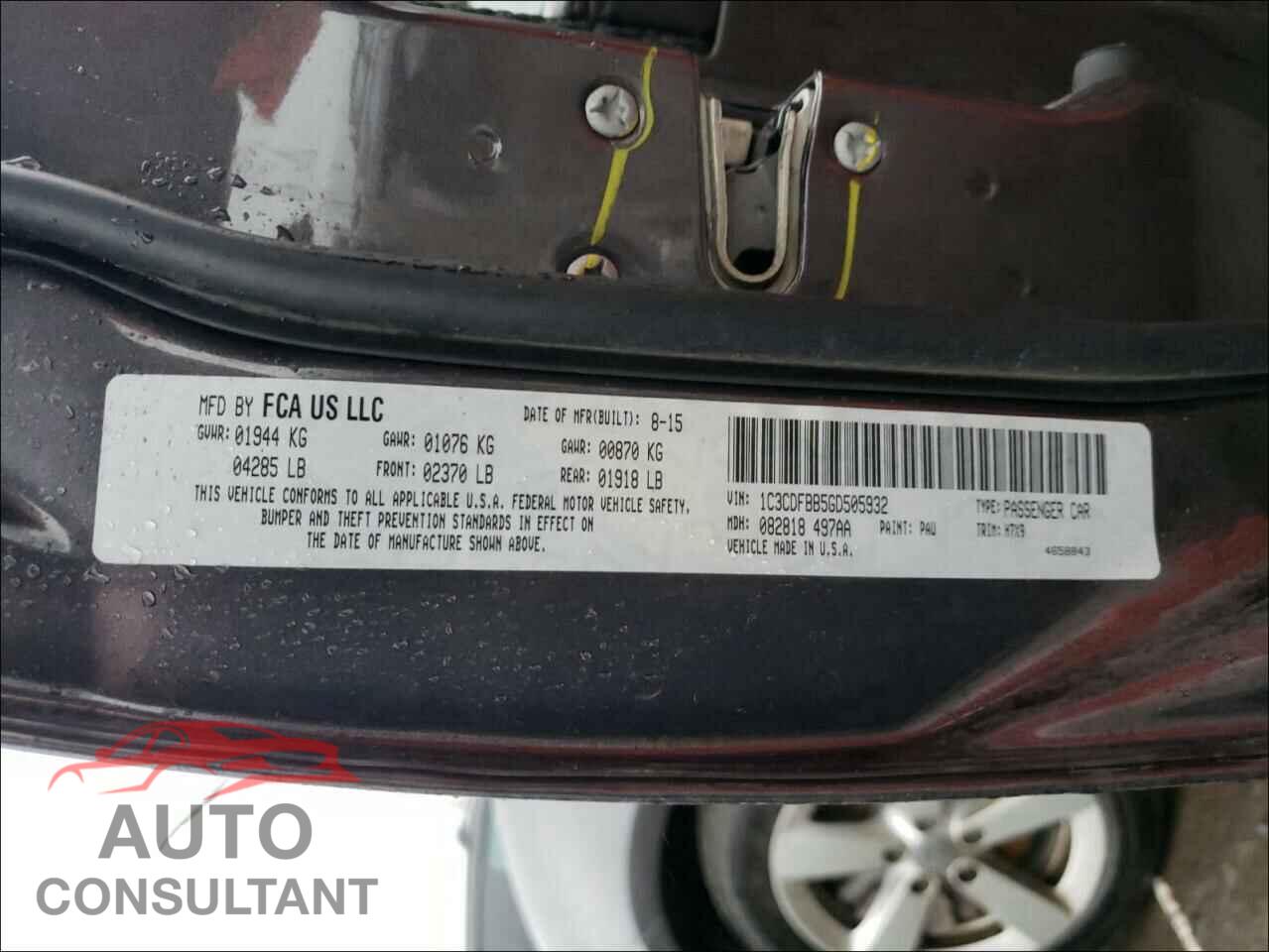 DODGE DART 2016 - 1C3CDFBB5GD505932