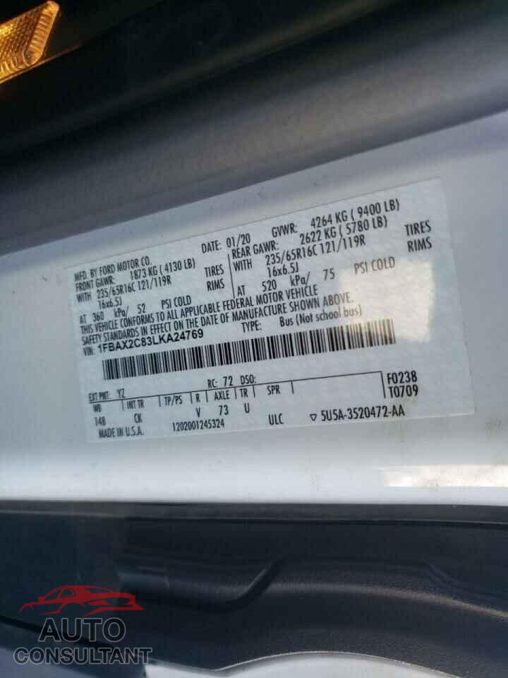 FORD TRANSIT CO 2020 - 1FBAX2C83LKA24769