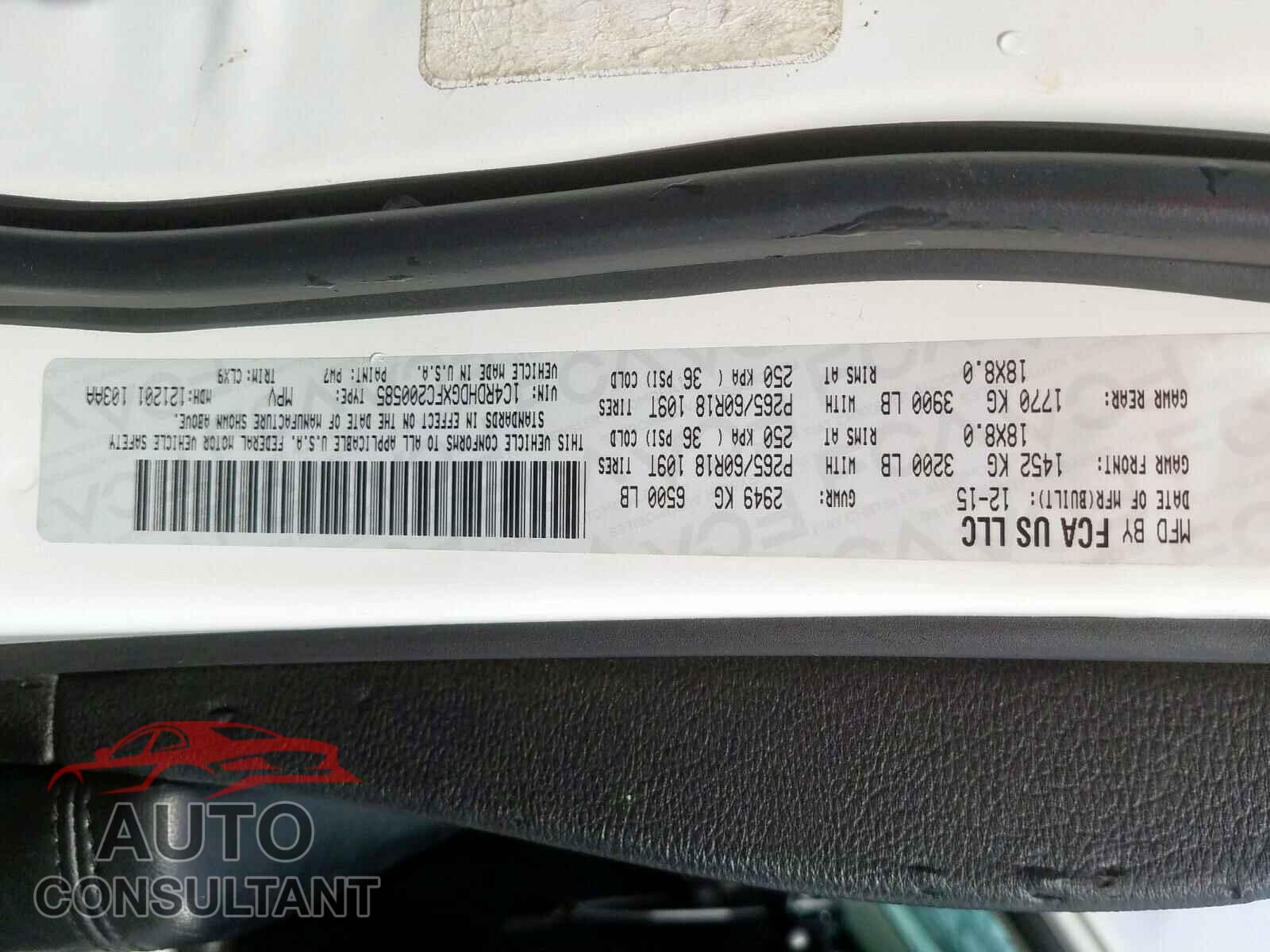 DODGE DURANGO 2015 - 2T1BURHE7JC069521