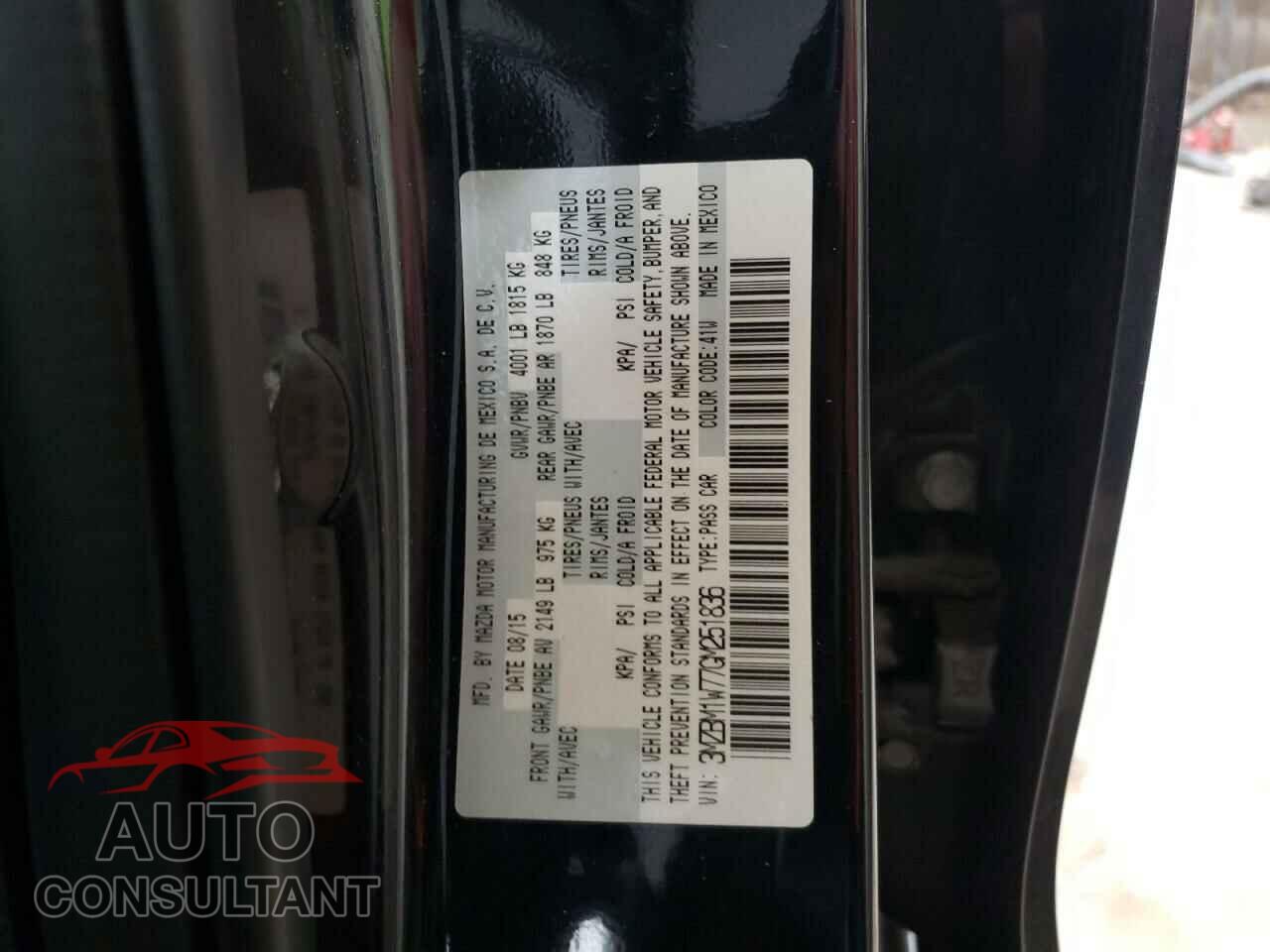 MAZDA 3 2016 - 3MZBM1W77GM251836