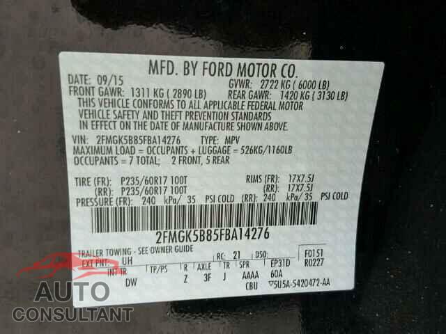 FORD FLEX 2015 - 2FMGK5B85FBA14276