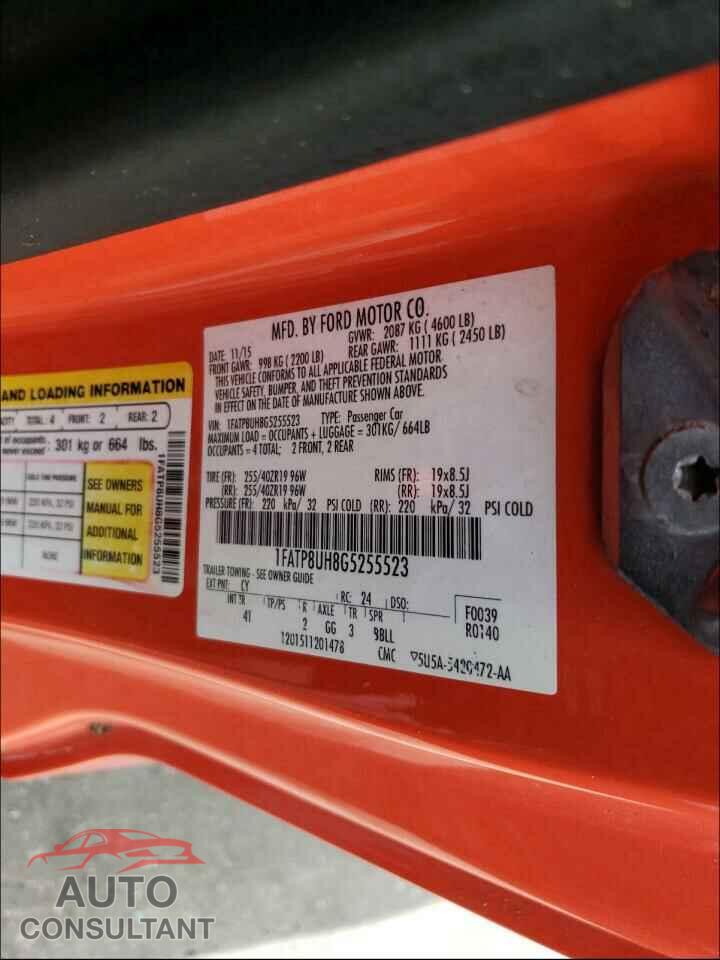FORD MUSTANG 2016 - 1FATP8UH8G5255523