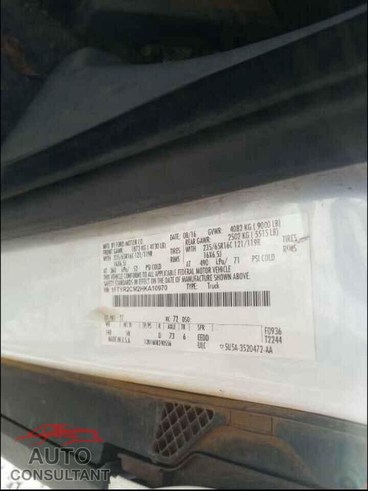 FORD TRANSIT CO 2017 - 1FTYR2CM2HKA10970