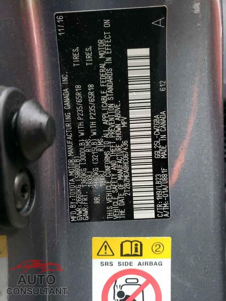 LEXUS RX350 2017 - 2T2BZMCA8HC067436
