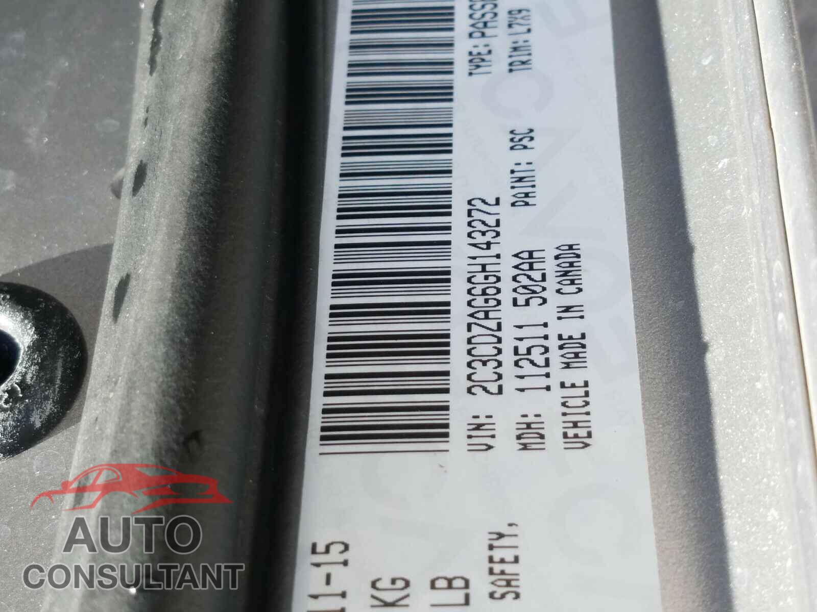 DODGE CHALLENGER 2016 - 2C3CDZAG6GH143272