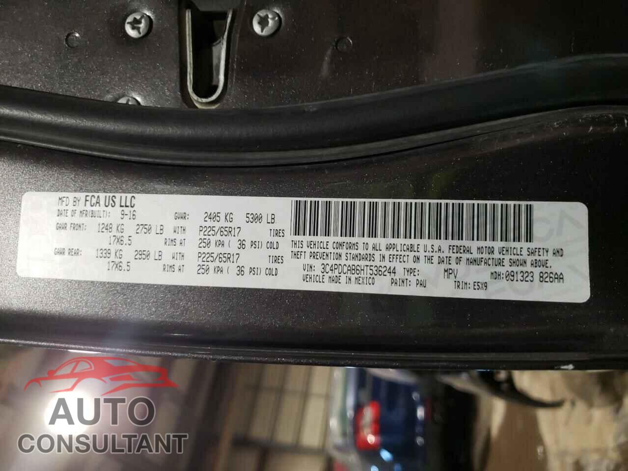 DODGE JOURNEY 2017 - 3C4PDCAB6HT536244