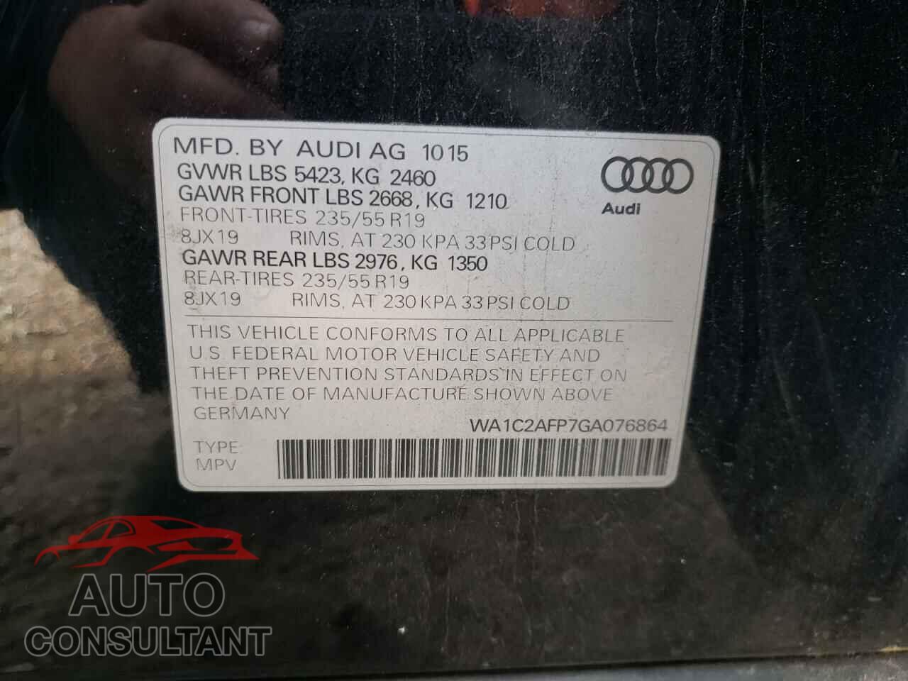AUDI Q5 2016 - WA1C2AFP7GA076864