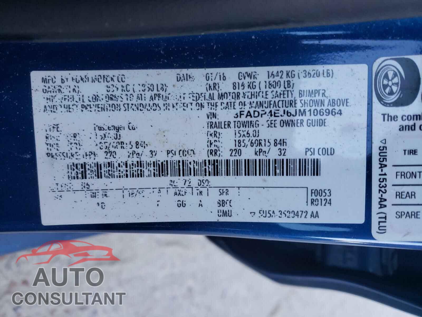 FORD FIESTA 2018 - 3FADP4EJ6JM106964