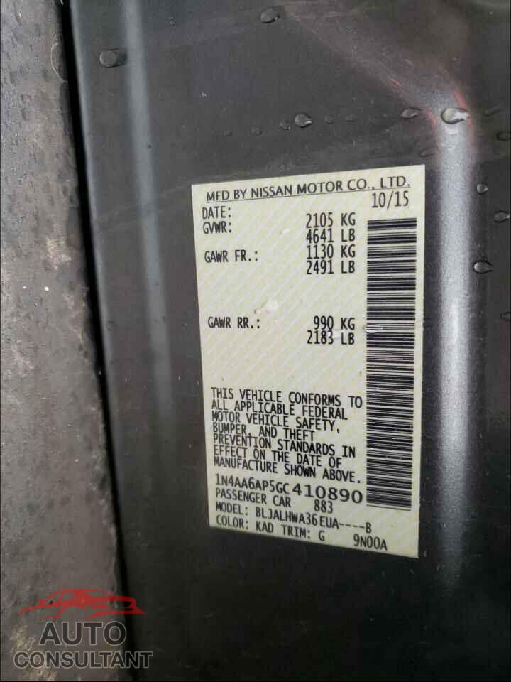 NISSAN MAXIMA 2016 - JF2SJAEC3HH462016