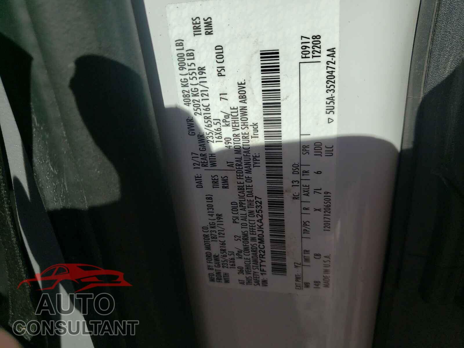 FORD TRANSIT CO 2018 - 1FTYR2CM0JKA25327